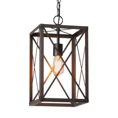 Irvins Country Tinware Metal Square Crossbar Pendant