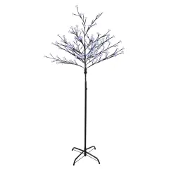 Northlight LED Lighted Cherry Blossom Artificial Tree - 6' - Pure White