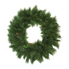 Northlight Mixed White Valley Pine with Pine Cones Artificial Christmas Wreath - 48" - Unlit Green