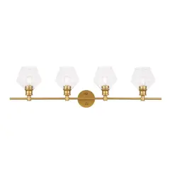 Gene 4 light Brass and Clear glass Wall sconce