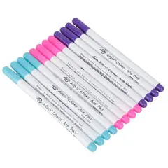 12 PACK Disappearing Ink Marking Pen, Air Water Erasable Pen/ Fabric Marker/ Temporary Marking/ Auto-Vanishing Pen for Cloth (Purple)