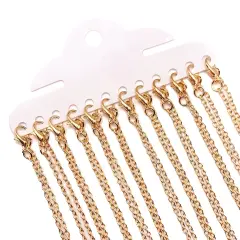 12 or 72 Pieces: 17 7/8" Pre-made Rose Gold Necklace Chains