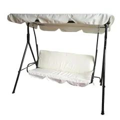 Northlight 3-Seater Outdoor Patio Swing with Adjustable Canopy - Cream Ivory
