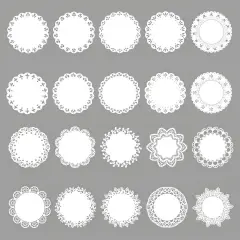 Wrapables Hollow Lace Paper for Arts & Crafts, Scrapbooking, Stationery, Photo Albums (Set of 2) Circular Floral