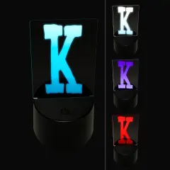 Letter K Uppercase Cute Typewriter Font 3D Illusion LED Night Light Sign Nightstand Desk Lamp