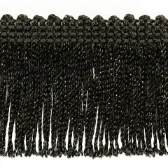 20 Yards of 2" Metallic Chainette Fringe Trim | 20 yard cut Black