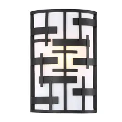 Lansing 1-Light Wall Sconce Vanity & Wall Light Fixture in Textured Black Finish