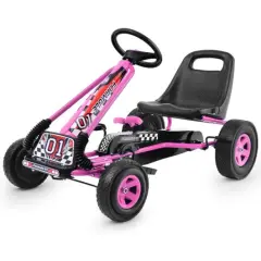 4 Wheels Kids Ride On Pedal Powered Bike Go Kart Racer Car Outdoor Play Toy Pink