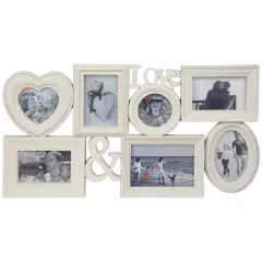 Northlight Multi-Sized "Love" Collage Picture Wall Frame - 26.5" - White
