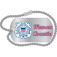 Eagle Emblems Pin-Uscg, Woman Coastie "Dog Tag" (1-1/4")