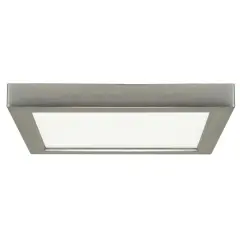 18.5w 9-in Flush Mount LED Fixture 2700K Square Shape Brushed Nickel Finish 120v Warm White