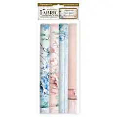 Stamperia Polyester Fabric 12"X12" 4/Pkg-Blue and Roseland