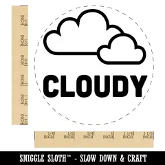 Cloudy Cloud Weather Day Planner Self-Inking Rubber Stamp for Stamping Crafting Planners Red