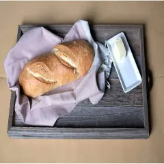 Rustic Farmhouse Large Decorative 24.5 in. x 13 in. Reclaimed Wood Breakfast Platter Tray