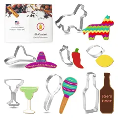 Fiesta Cookie Cutter 7 Pc Set, CookieCutter.com, Tin Plated Steel, Handmade in the USA