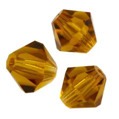 Preciosa Crystal Bicone Bead 4mm Topaz (Package of 50)