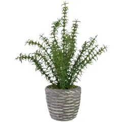 Northlight Real Touch&trade; Artificial Thyme Plant in Gray Ceramic Pot - 15" Green