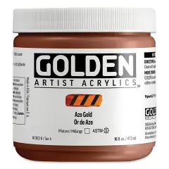 Golden Heavy Body Acrylic Paint - Azo Gold, 473 ml Jar