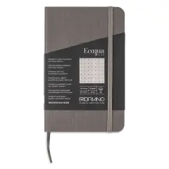 Fabriano EcoQua Plus Stitch-Bound Notebook - Grey, 3-1/2" x 5-1/2", Dot Grid