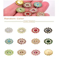 200 Pieces 14mm Flower Shape Claw Cup Sew on Rhinestone Button, Crystal Glass Buttons for Jewelry Making, Clothes, Furniture, Earring, Garment Apparel and DIY Accessories Decoration