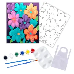 "Colorful Arrangement" DIY Canvas Art Kit, Adult Beginner, Acrylic Paint Size 11x14 inch