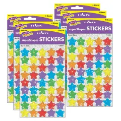 Super Stars superShapes Stickers-Sparkle, 180 Per Pack, 6 Packs