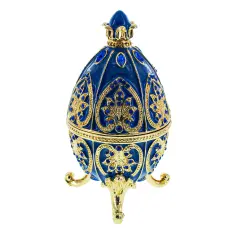 Blue Jewel Royal Inspired Easter Egg 4.5 Inches
