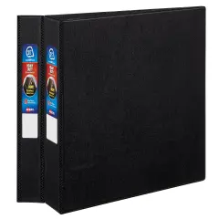 Avery Heavy-Duty 3 Ring Binders, 1.5 Inch One Touch EZD Rings, 2 Black Binders (46046)