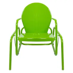 Northlight Outdoor Retro Metal Tulip Glider Patio Chair, Lime Green