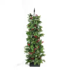 Allstate 5' Slim Mixed Cedar Pine Entryway Artificial Christmas Tree - Unlit Green