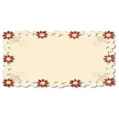 Heritage Lace Set of 4 Beige with Embroidered Orange Flowers Placemats 14" x 20"