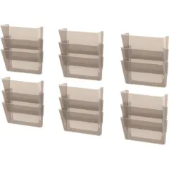 Storex Wall Files, Set of 3, Letter, Smoke (Case of 6 sets)
