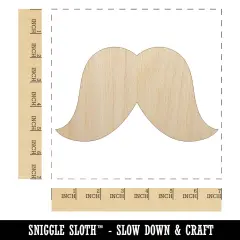 Walrus Mustache Moustache Silhouette Unfinished Wood Shape Piece Cutout for DIY Craft Projects