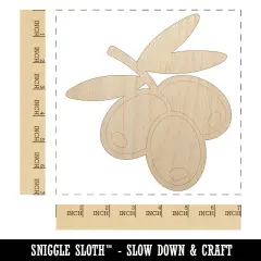 Bunch of Olives Unfinished Wood Shape Piece Cutout for DIY Craft Projects