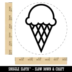 Ice Cream Cone Self-Inking Rubber Stamp for Stamping Crafting Planners Red
