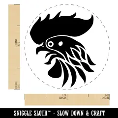 Wild Rooster Head Self-Inking Rubber Stamp for Stamping Crafting Planners Brown