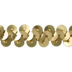 20 yards of 1 Row 3/8" Metallic Stretch Sequin Trim | 20 yard cut Gold