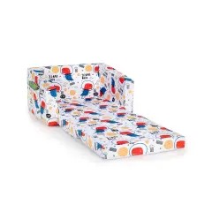 2-in-1 Convertible Kids Sofa with Velvet Fabric White