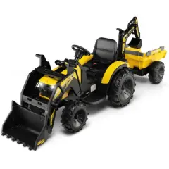 Steel Electric Excavator with RC, 3-in-1 Function, Music and Safety Features for Kids Yellow