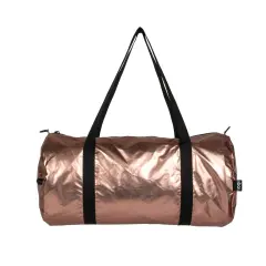 LOQI Metallic Weekender Reversible Bag, Matt Rose Gold, One Size