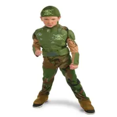 Rubies Child Combat Marine Halloween Costume, Size Large 12-14 Green