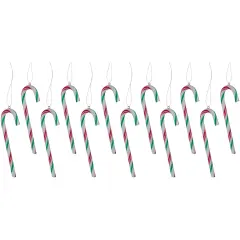 Northlight 12ct Multi Twist Candy Cane Christmas Ornaments 4" White