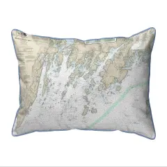 Muscongus Bay, ME Map Pillow 16x20 &ndash; Large Corded Decor