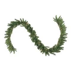 Northlight Pre-Lit Canadian Pine Artificial Christmas Garland - 9' x 12" - Clear Lights Green