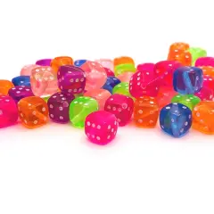 4, 20 or 50 Pieces: Mixed Color Dice Spacer Beads