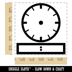 Blank Clock Telling Time Analog Digital Math Teacher School Square Rubber Stamp for Stamping Crafting