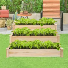 3 Tier Wooden Raised Garden Flower Vegetables Bed