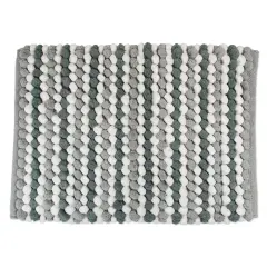 DII Gray Striped Microfiber Bath Mat
