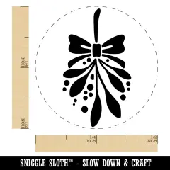 Christmas Mistletoe Self-Inking Rubber Stamp Ink Stamper for Stamping Crafting Planners Yellow