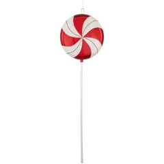 Northlight Peppermint Lollipop with Glitter Shatterproof Commercial Christmas Ornament - 42" Red